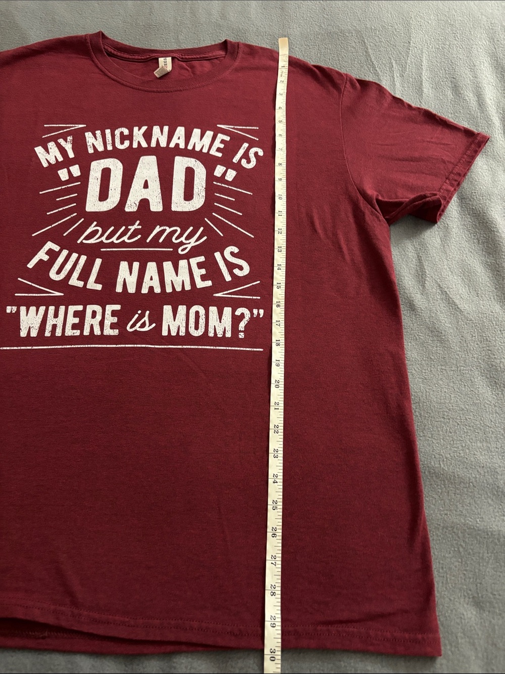 Funny Dad Graphic Tee Burgundy XL My Nickname Is Dad Where Is Mom Shirt - Picture 5 of 7